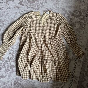 Brown gingham dress